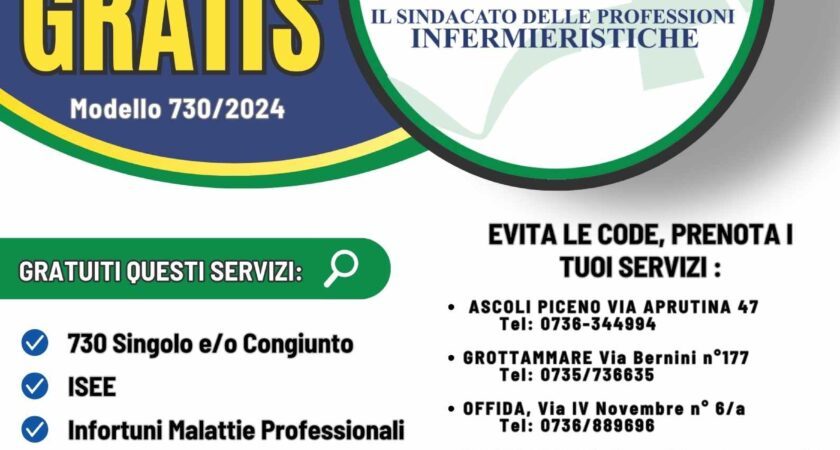 Gratis La compilazione del modello 730/2024 con NurSind Ascoli Piceno